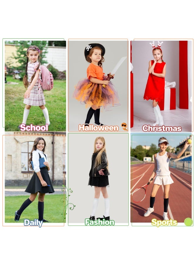 Girls Knee High Socks, Cotton School Uniform Socks, Kids Seamless Long Dress Socks, Soft Breathable School Socks for Girls - Image 3